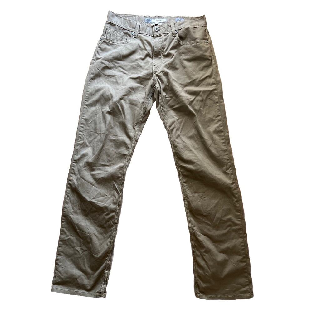 BKE Jake Straight Leg Men's Size 34 XL Jeans Pants Denim Khaki Brown Stretch